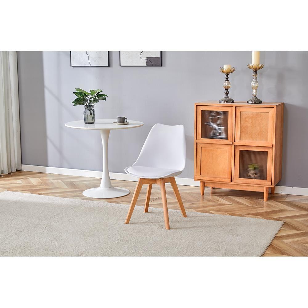 Cadeira Conthey Eames Leda Design Ergonômico Estofada Courino Base Madeira - 1