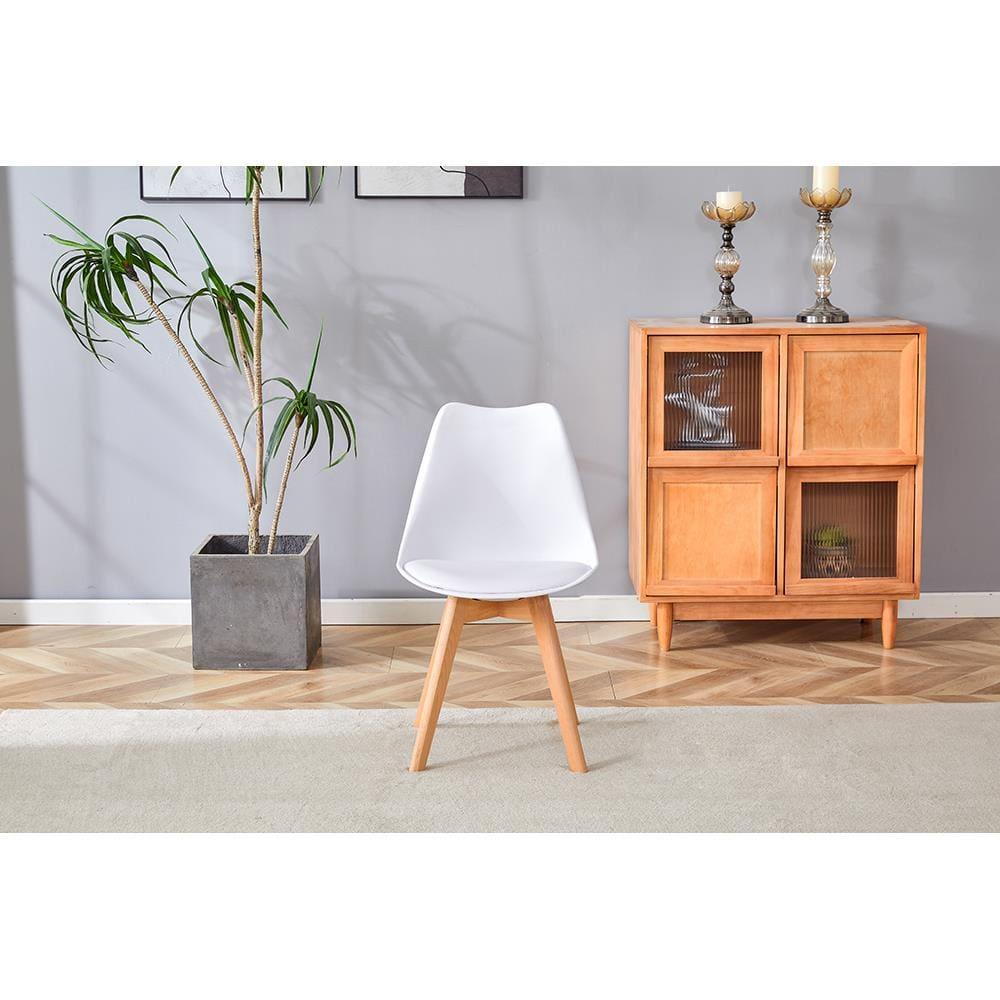 Cadeira Conthey Eames Leda Design Ergonômico Estofada Courino Base Madeira - 2