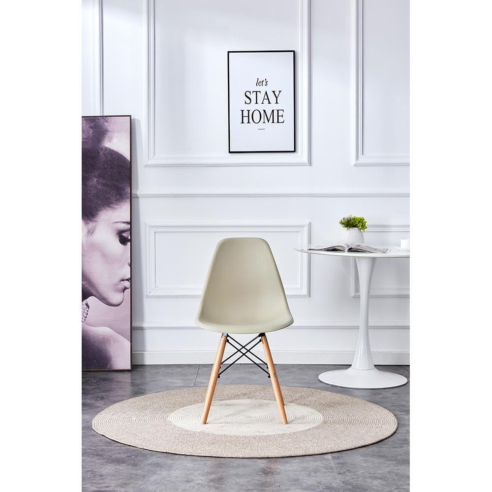 Cadeira Conthey Eiffel Design Eames Base Madeira Estrutura Metálica - 1