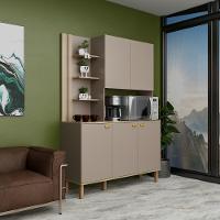 Cozinha Compacta Bartira Safira 135cm 5 Portas e 3 Prateleiras - 1