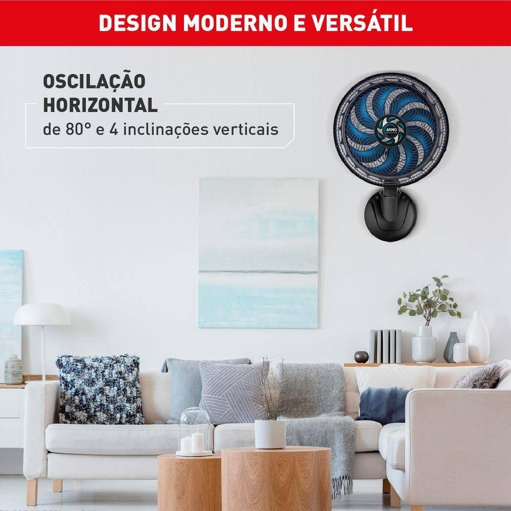 Ventilador de Parede Arno X-TREME VE9P 40cm 160W 9 Pás Silencioso Preto e Azul - 8