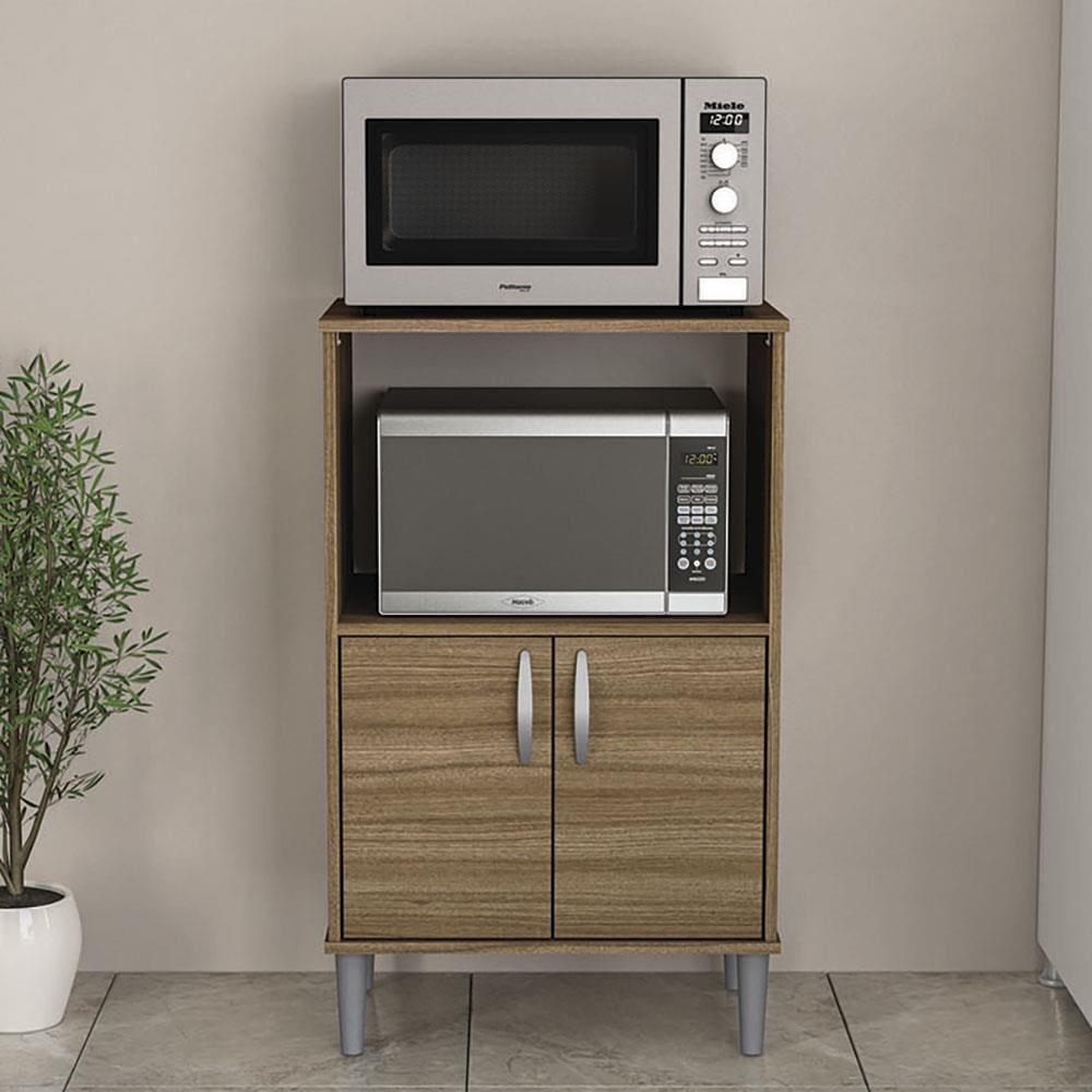 Armário para Micro-ondas Politorno Facility com 2 Portas e 1 Prateleira - 58cm de largura - 2