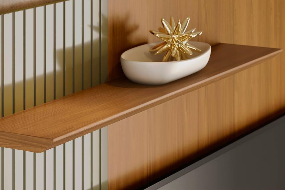 Painel Suspenso para TV Madetec Aurora 160cm Ripado Porta Deslizante - 3