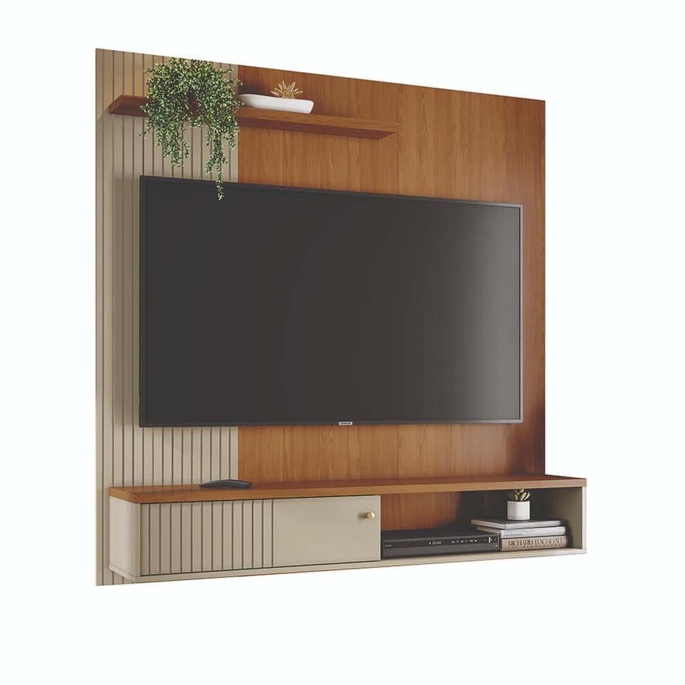 Painel Suspenso para TV Madetec Aurora 160cm Ripado Porta Deslizante - 6