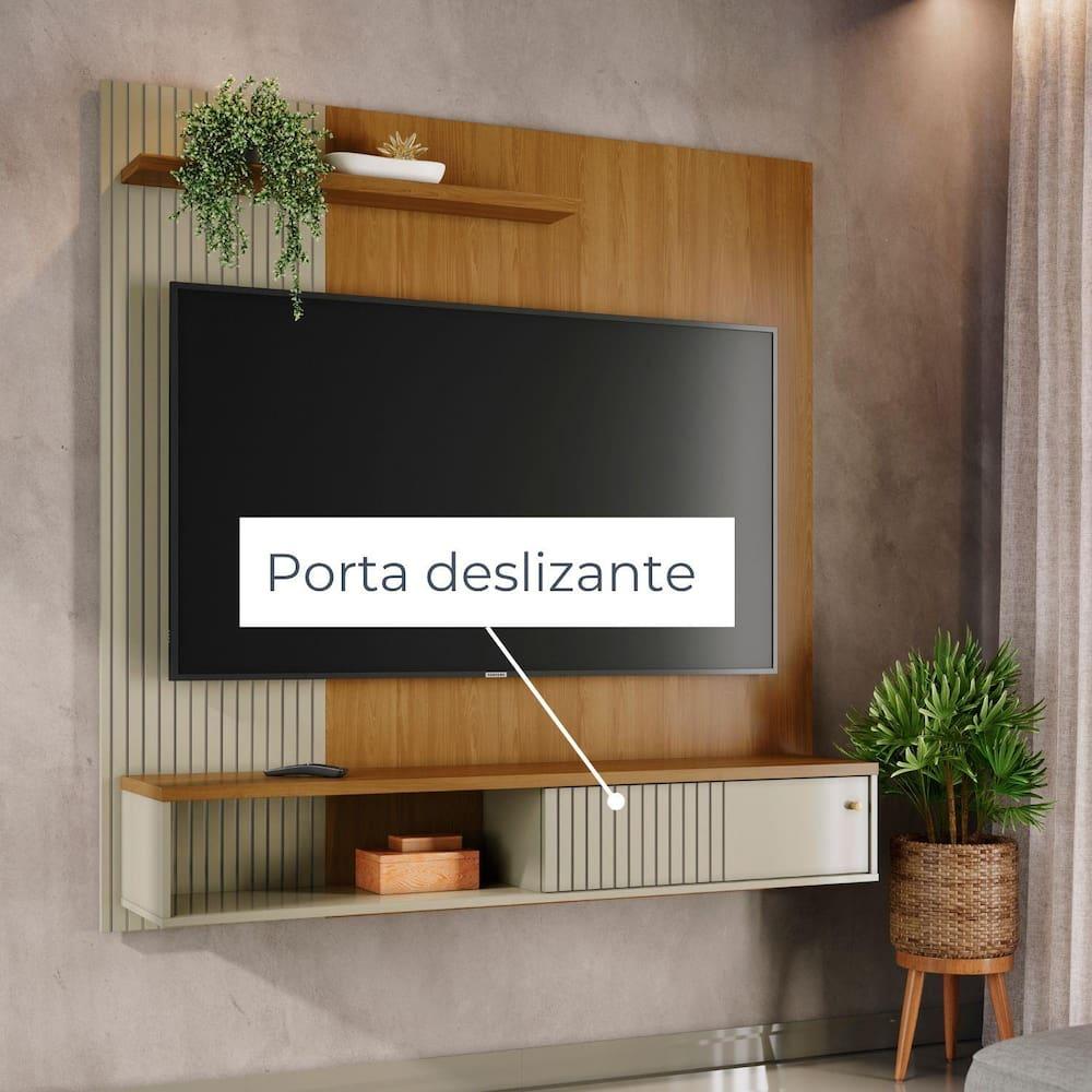 Painel Suspenso para TV Madetec Aurora 160cm Ripado Porta Deslizante - 8