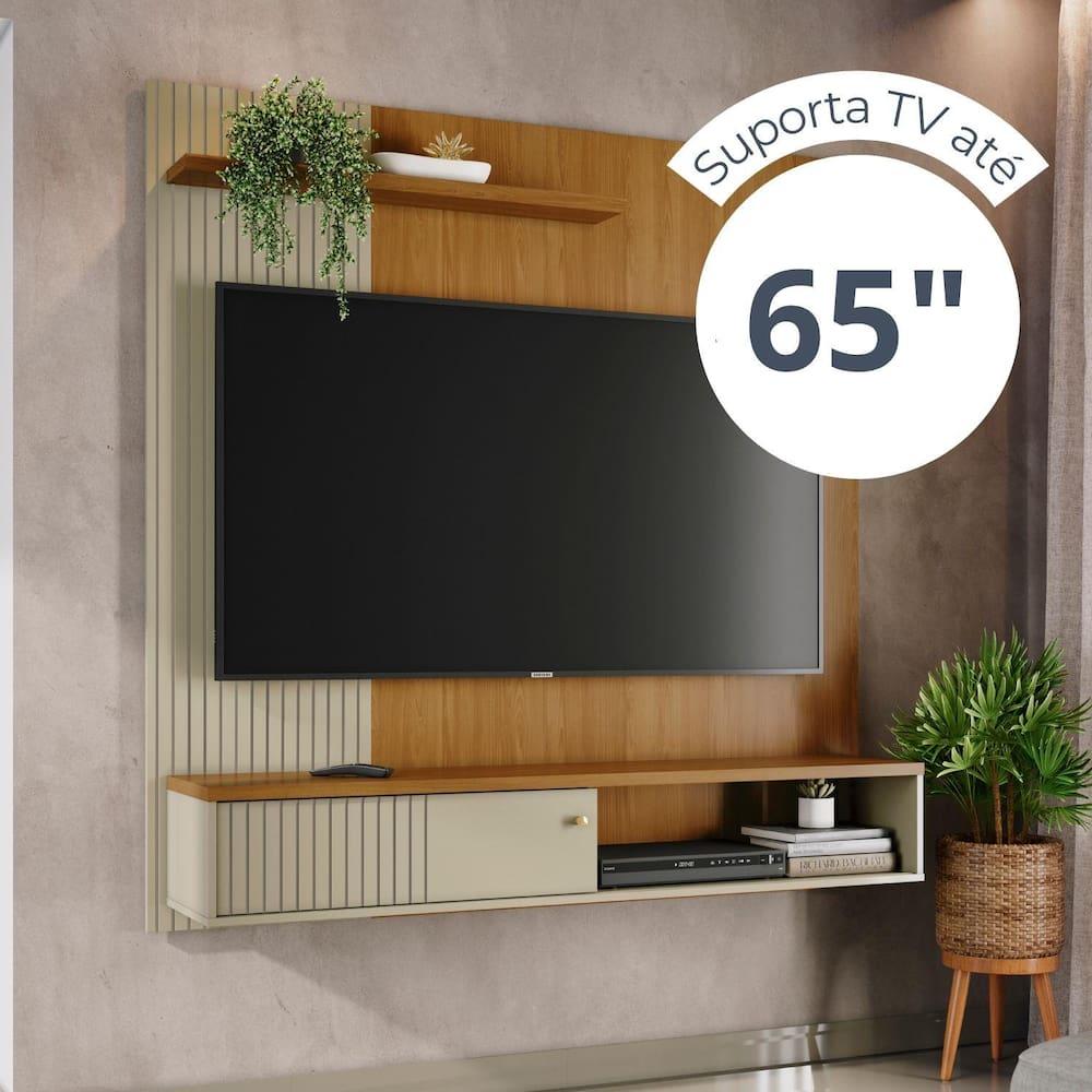 Painel Suspenso para TV Madetec Aurora 160cm Ripado Porta Deslizante - 9