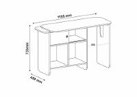 Escrivaninha Artely Nomad Tampo Rotativo Porta de Correr 4 Nichos Off White Cinamomo - 9