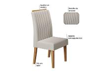 Conjunto Mesa de Jantar Viero Atlantis 200x90cm 8 Cadeiras Estofadas Tampo de Vidro Revestimento em Veludo - 6