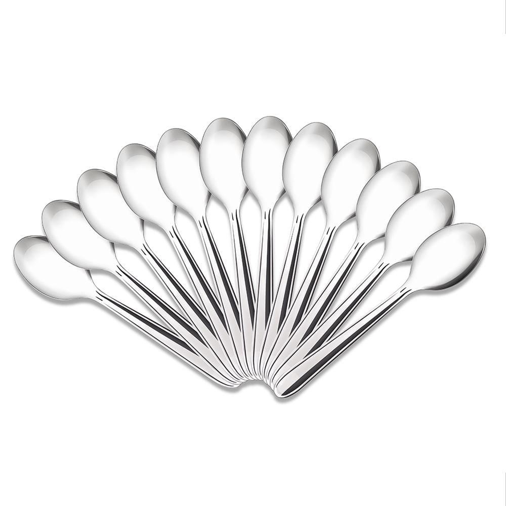 Jogo de Colheres de Sobremesa Brinox Turim Aço Inox 12 Peças Aço Inox Polido com Friso - 1