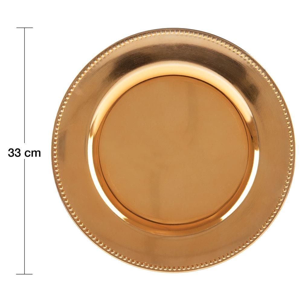 Sousplat de Plástico Wolff Mesa 61024 Dourado - 33 cm - 6