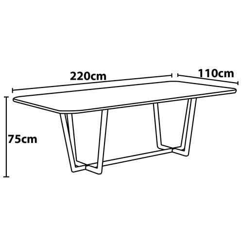 Mesa de Jantar Retangular Herval Califórnia – Amêndoa - 4