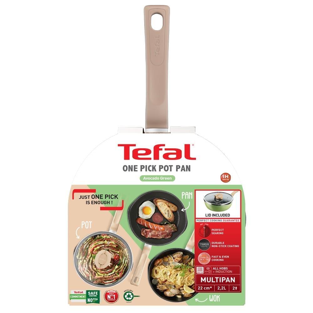 Panela Wok Tefal One Pick Pot 22cm Alumínio Antiaderente Indução Tampa Vidro Verde - 4