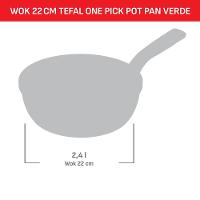 Panela Wok Tefal One Pick Pot 22cm Alumínio Antiaderente Indução Tampa Vidro Verde - 10