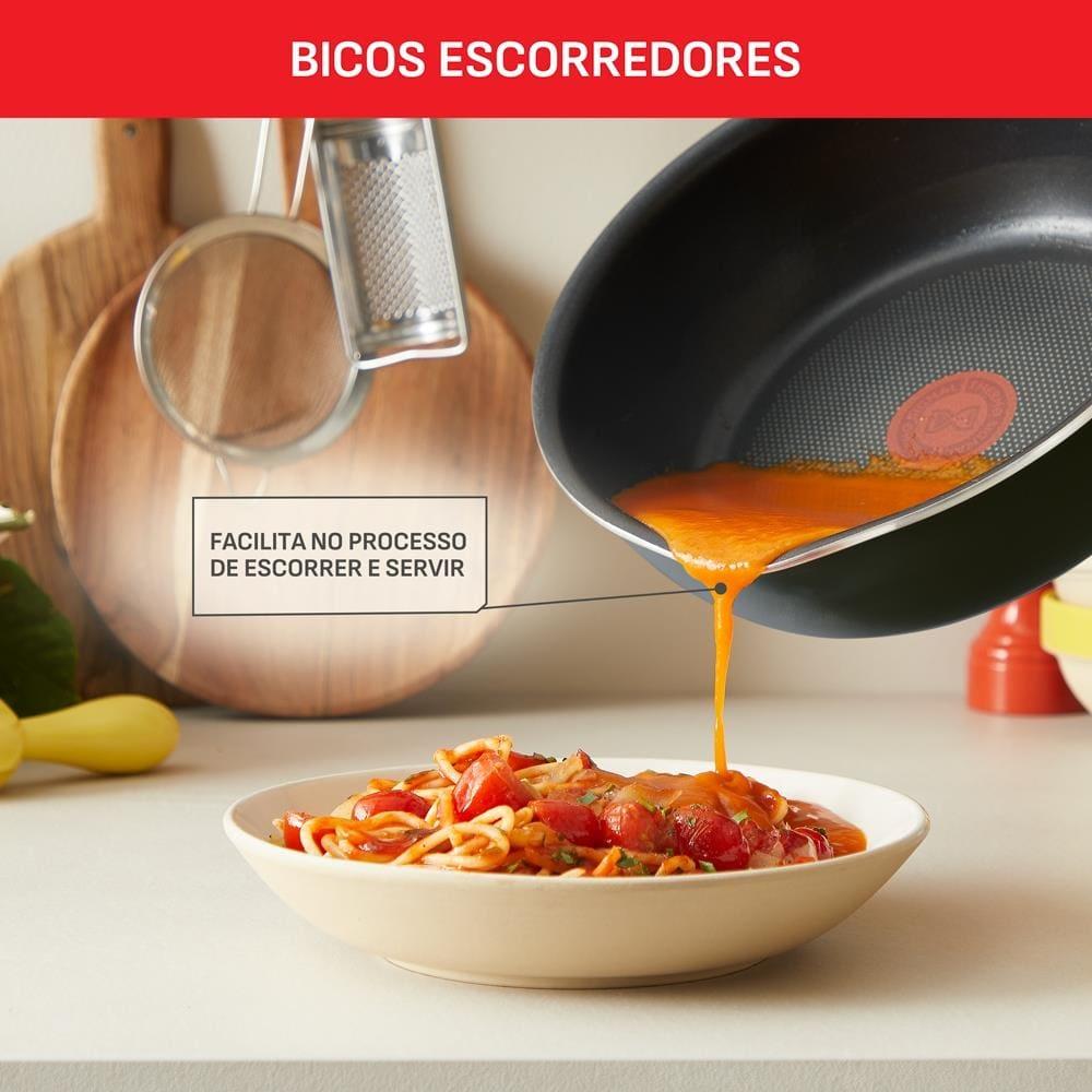 Panela Wok Tefal One Pick Pot 22cm Alumínio Antiaderente Indução Tampa Vidro Preto - 8