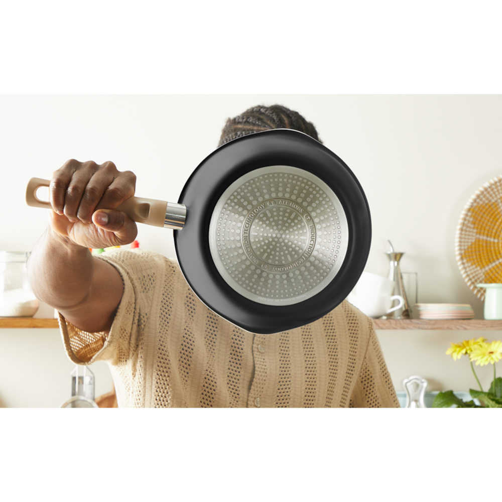 Panela Wok Tefal One Pick Pot 22cm Alumínio Antiaderente Indução Tampa Vidro Preto - 12