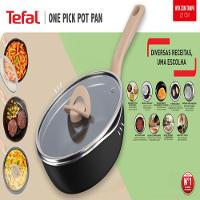 Panela Wok Tefal One Pick Pot 22cm Alumínio Antiaderente Indução Tampa Vidro Preto - 5