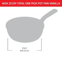 Panela Wok Tefal One Pick Pot 22cm Alumínio Antiaderente Indução Tampa Vidro Vanila - 10