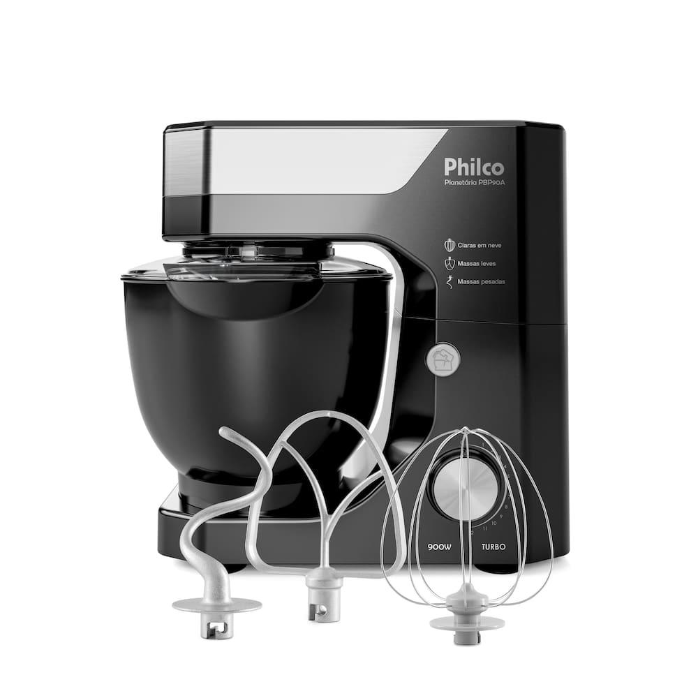 Batedeira Planetária Philco PBP90A 5L 900W Tampa Antirrespingo 12 Velocidades Preta - 5