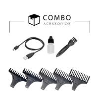 Máquina de Acabamento Profissional Mister Lizz Shelby 7000 RPM Lâmina Inox 5 Pentes Display Digital Prata - 5