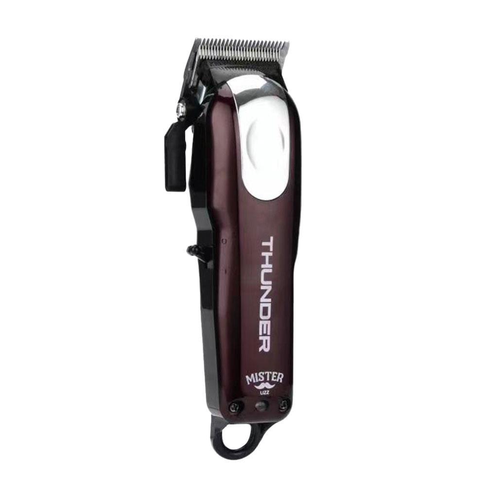 Máquina de Cortar Cabelo Mister Lizz Thunder Profissional A Bateria Lâminas Inox 6500 RPM Preto e Vinho - 1