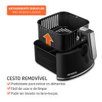 Fritadeira Air Fryer Mondial AF-50-DV Family Visor 5L 2000W Visor Frontal Digital Touch Preto - 3