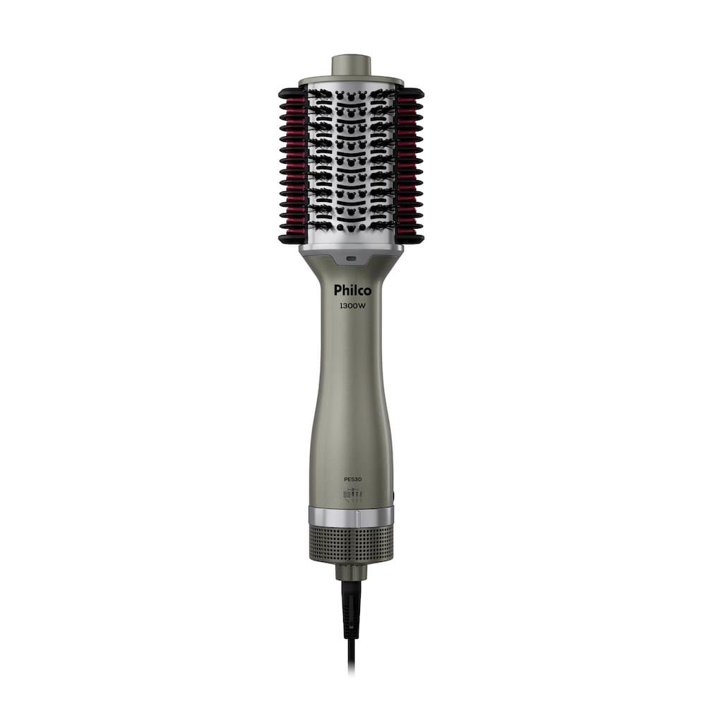Escova Secadora Philco PES30 1300W 4 em 1 Cerâmica Bivolt Prata Cromado - 1