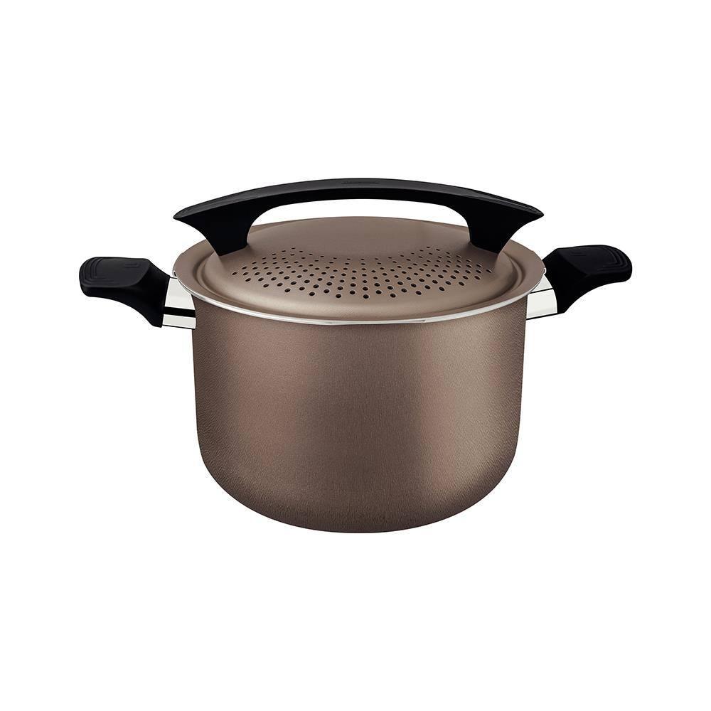 Espagueteira Tramontina Milazzo 22cm Alumínio Antiaderente Starflon Max Soft-touch Amêndoa - 1