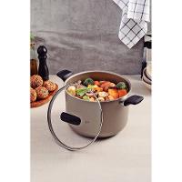 Caldeirão Tramontina Milazzo 26cm Alumínio Antiaderente Starflon Max Soft-touch Amêndoa