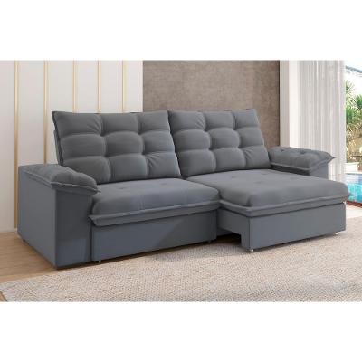 Sofá 4 Lugares Luizzi Puglia 230cm Retrátil Reclinável Veludo