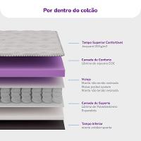 Cama Box Casal Portobel Noah 70x138x188cm Colchão Ortopédico Molas Ensacadas Box Baú Antialérgico - 6