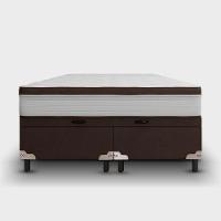 Cama Box King Size Portobel Noah 70x196x203 Colchão com Molas Ensacadas Box Baú Tecido Poliéster Marrom - 3