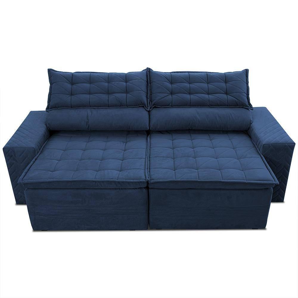 Painel Home Suspenso Colibri Tocantins Ideal para TV de até 60", Off White/Nogueira Real + Sofá 4 Lugares Cama inBox Cielo Retrátil - 230cm de largura - 2