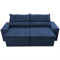 Painel Home Suspenso Colibri Tocantins Ideal para TV de até 60", Off White/Nogueira Real + Sofá 4 Lugares Cama inBox Cielo Retrátil - 230cm de largura - 2