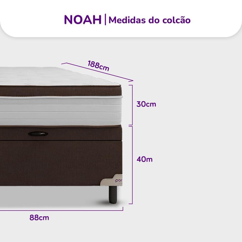 Cama Box Solteiro Portobel Noah 65x88x188cm Colchão Ortopédico Molas Ensacadas Box Baú Antiácaro - 9