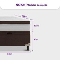 Cama Box Solteiro Portobel Noah 65x88x188cm Colchão Ortopédico Molas Ensacadas Box Baú Antiácaro - 9