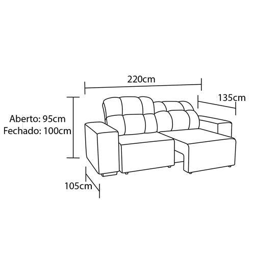 Sofá 3 Lugares Besthouse Arezzo com Assento Retrátil e Encosto Reclinável em Revestimento Suede Veludo 215 cm de Largura - 2