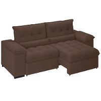 Sofá 3 Lugares Besthouse Arezzo com Assento Retrátil e Encosto Reclinável em Revestimento Suede Veludo 215 cm de Largura - 1