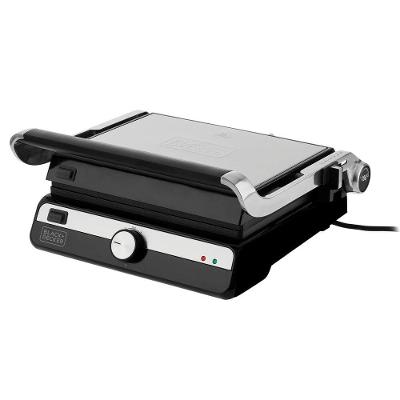 Grill Elétrico Black+Decker G1500G Gourmand Gris 1500W Abertura 180° Chapas Removíveis Antiaderente Inox