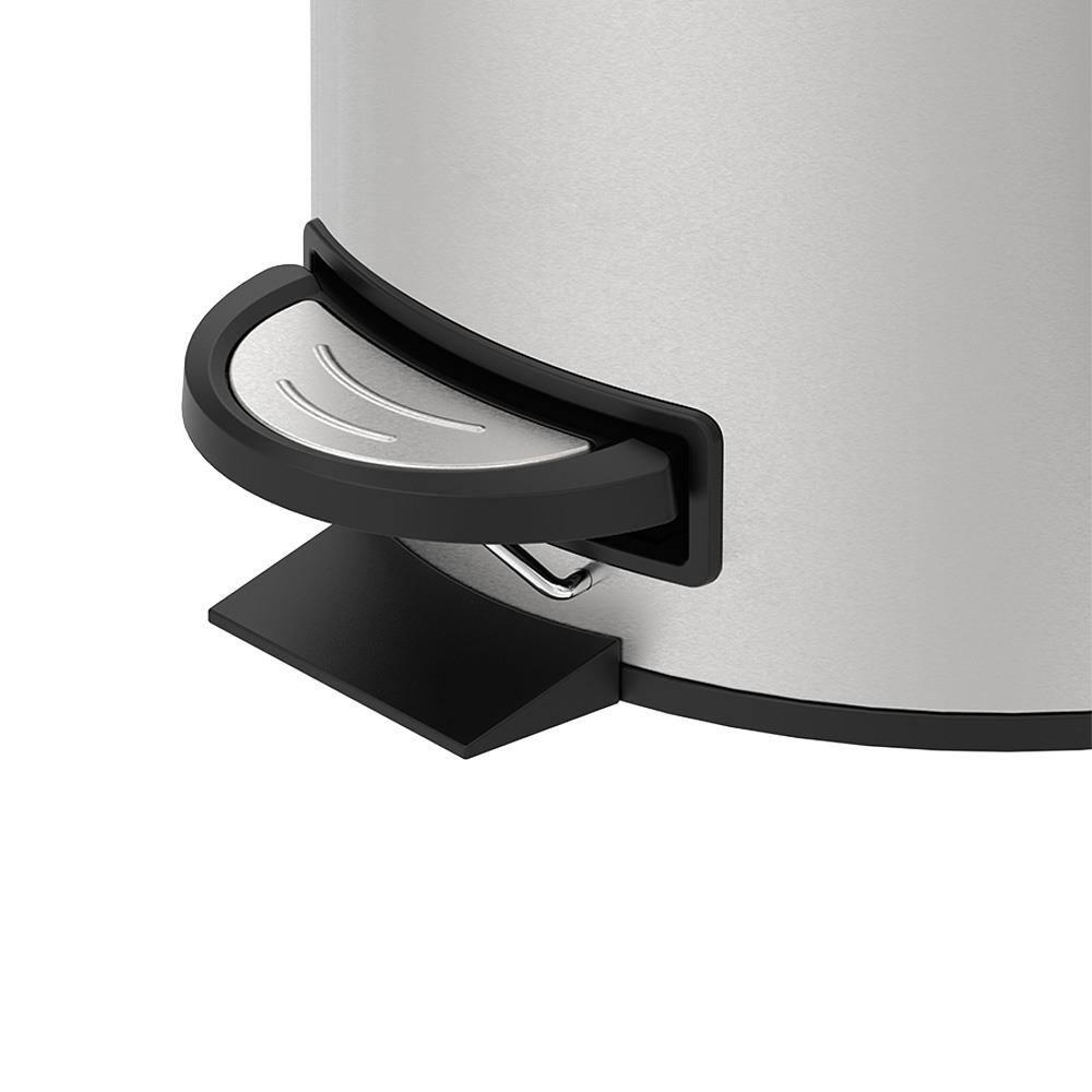 Lixeira Inox Brinox Spin 5L com Pedal Fechamento Suave Balde Removível - 4