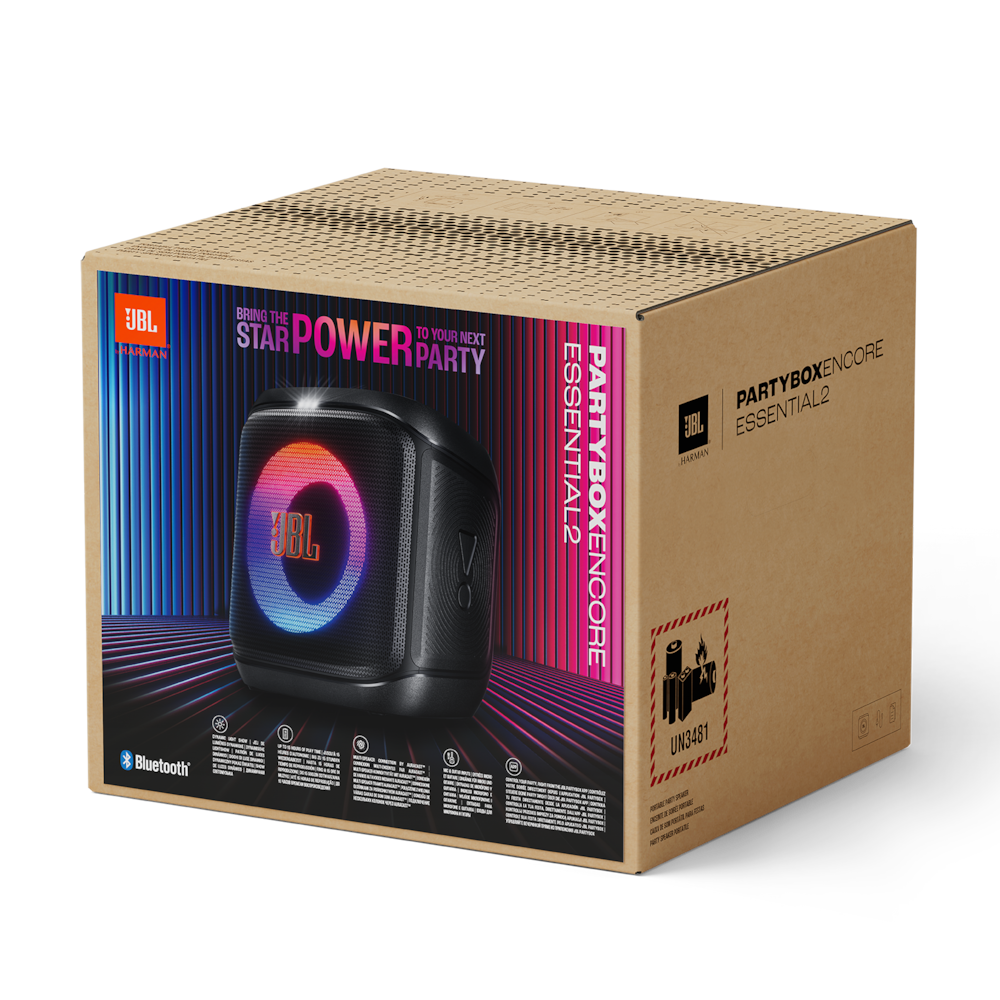 Caixa de Som JBL Encore Essential 2 100W Bluetooth Luzes RGB Bateria 15h Preto - 8