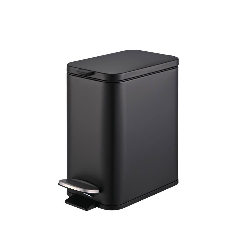 Lixeira Brinox Frame 5L Retangular com Pedal Balde Removível Preto - 1