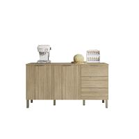 Balcão Kits Paraná 1600 Glam 2 Portas 3 Gavetas Painel Ripado Freijó Vanilla - 2