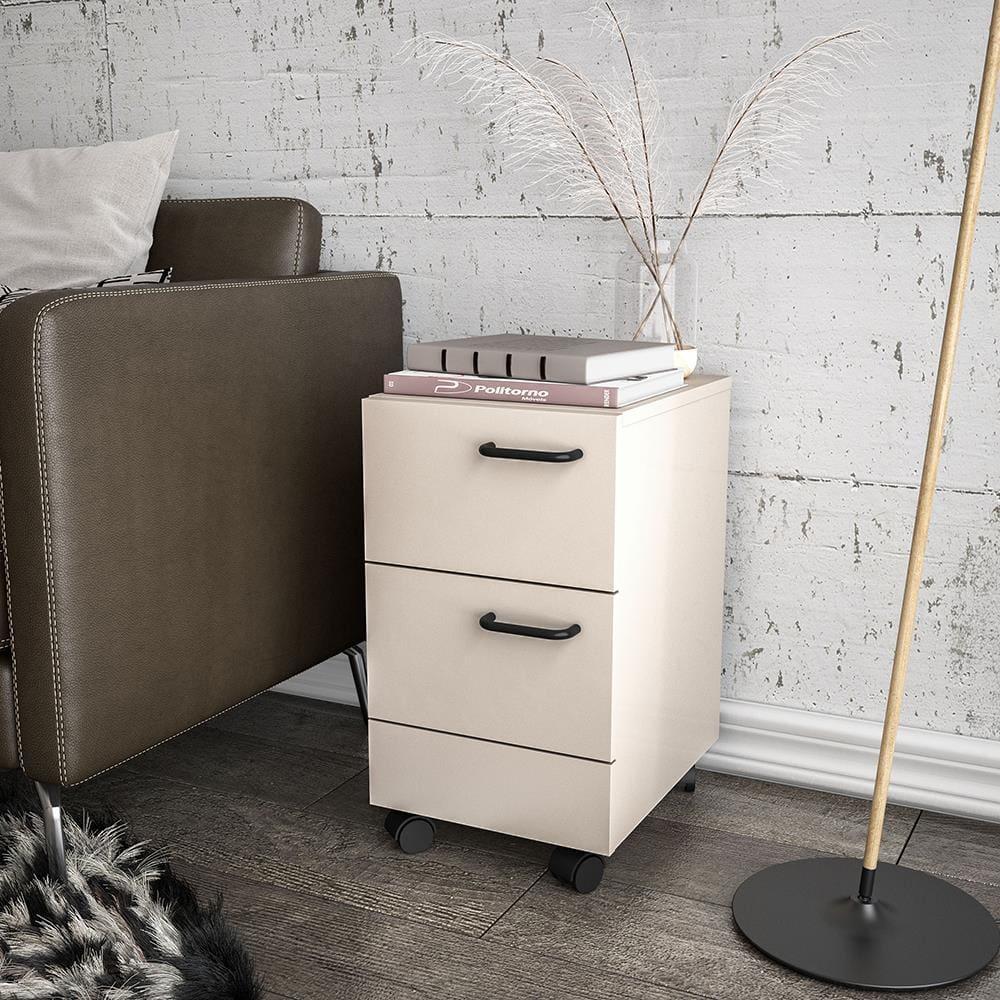 Gaveteiro Politorno Osaka 2 Gavetas com Rodízios 51cm Compacto Vertical MDP - 1