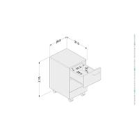 Gaveteiro Politorno Osaka 2 Gavetas com Rodízios 51cm Compacto Vertical MDP - 6