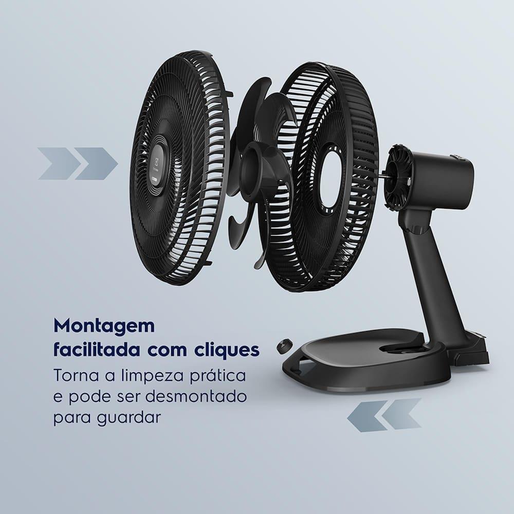 Ventilador de Mesa Electrolux EFD40 DuoForce Air+ 40cm 126W 6 Pás Grafite - 3