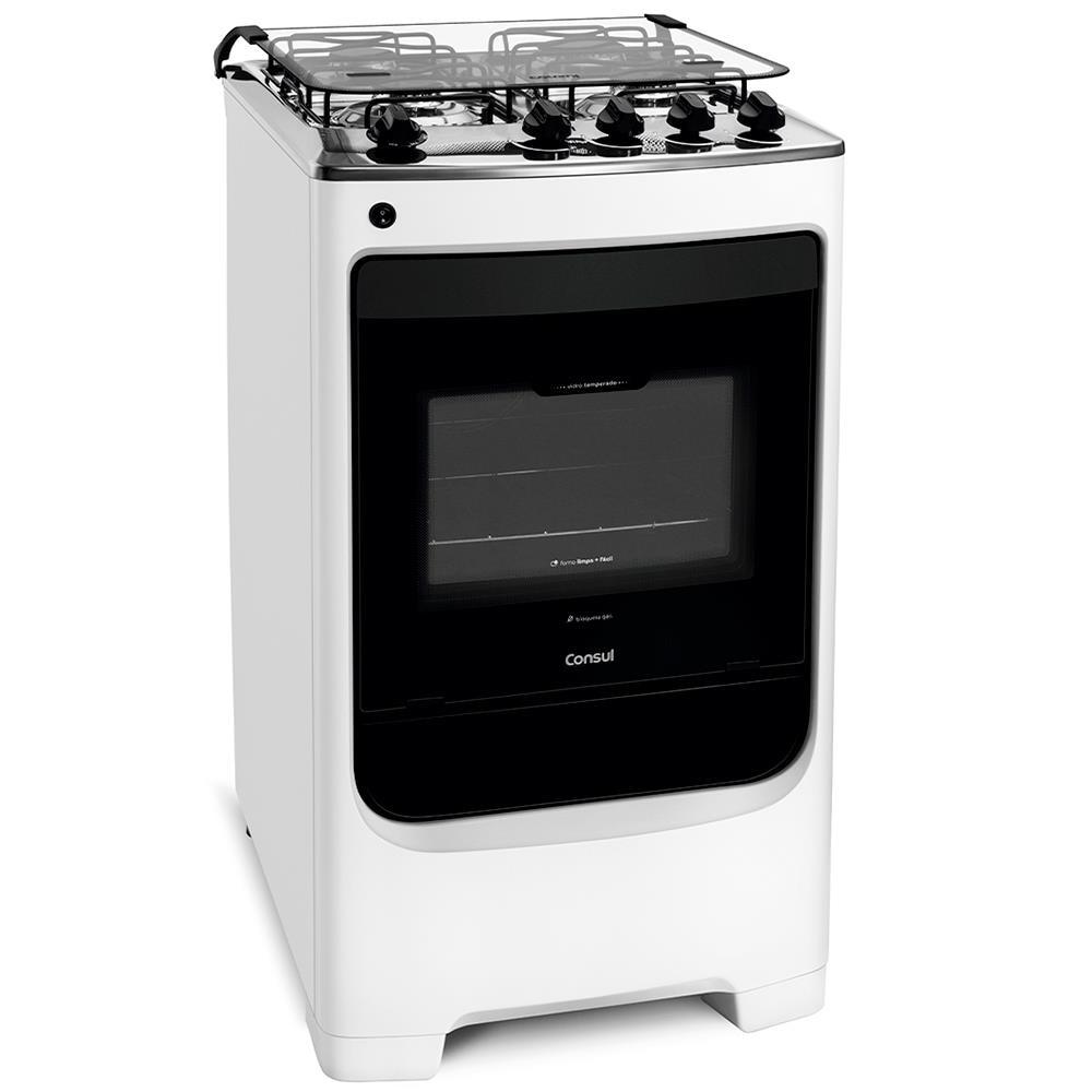 Fogão Consul 4 Bocas CFO4NAB com Mesa de Inox, Acendimento Automático e Design Frente Única Bivolt - Branco - 1