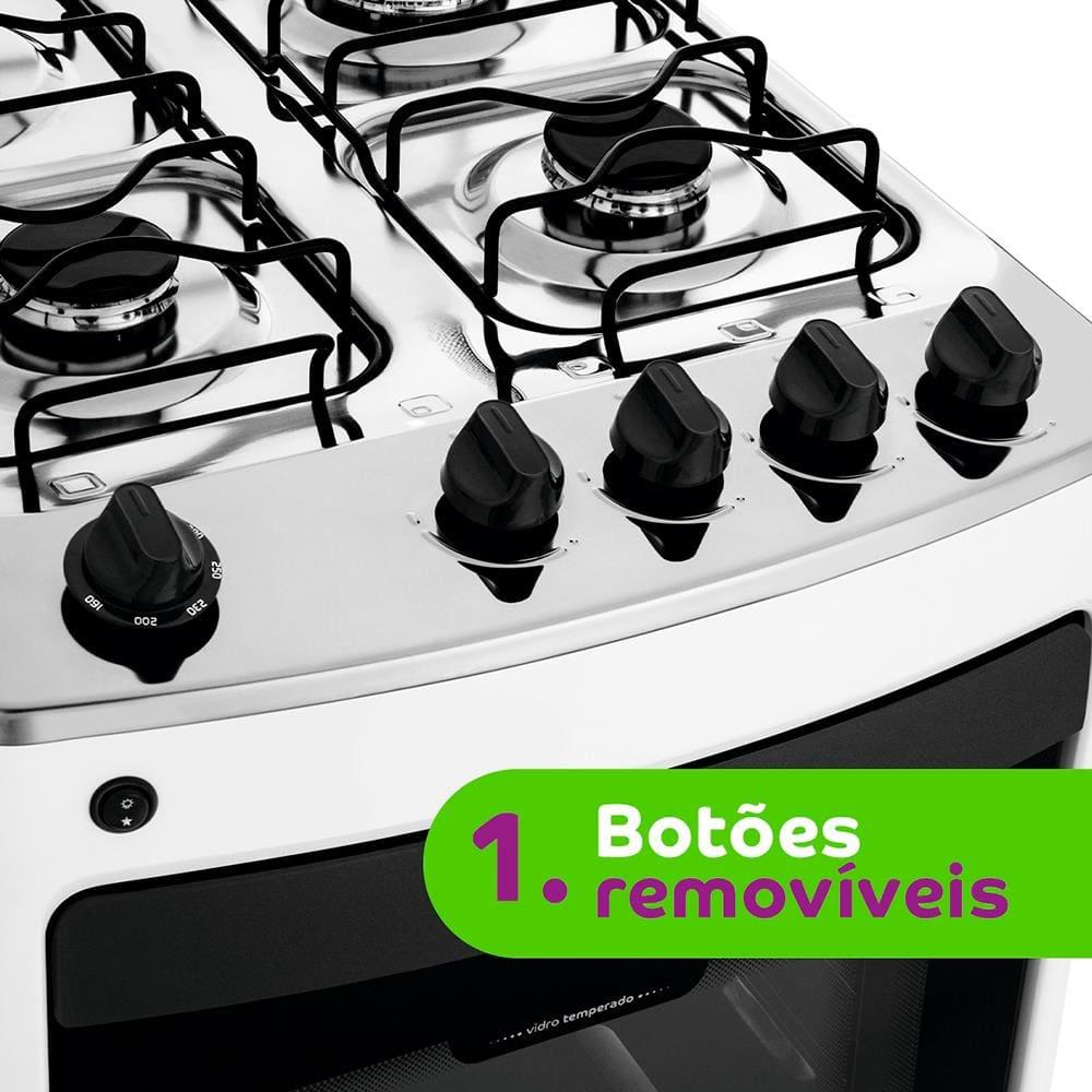 Fogão Consul 4 Bocas CFO4NAB com Mesa de Inox, Acendimento Automático e Design Frente Única Bivolt - Branco - 3