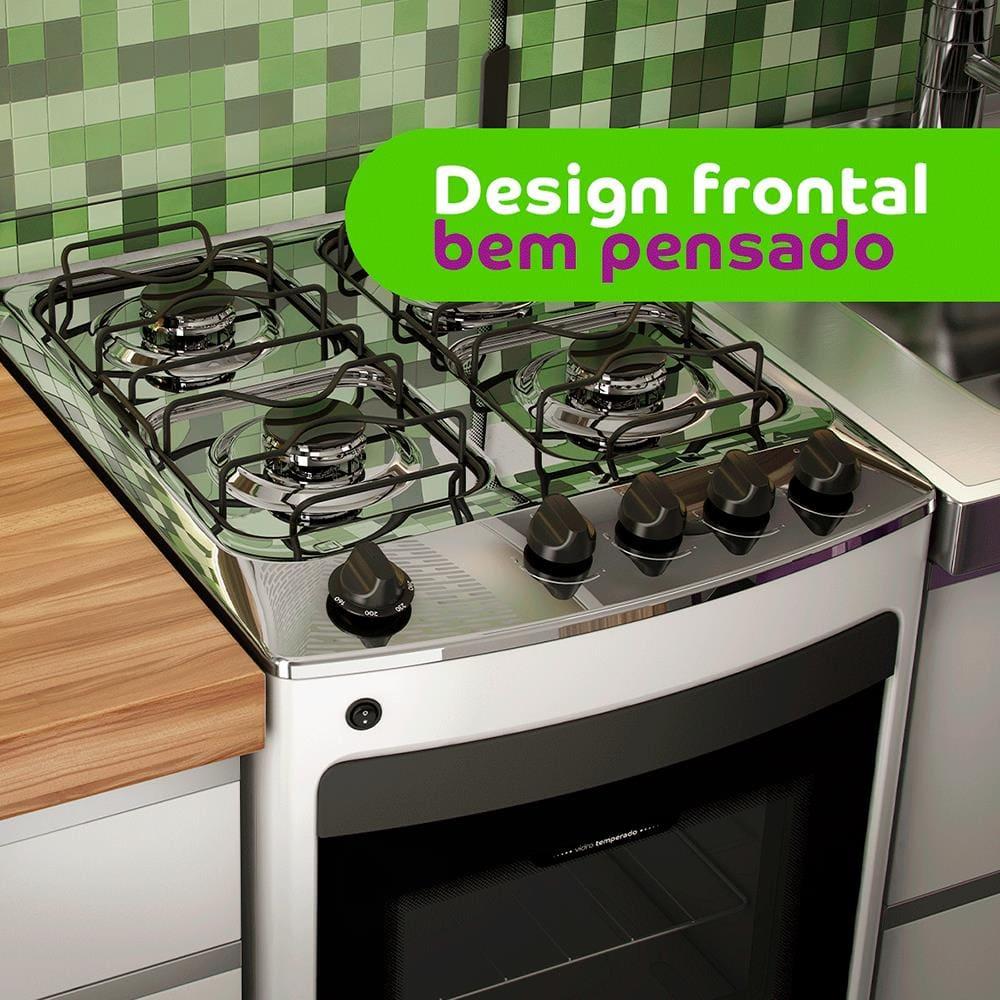 Fogão Consul 4 Bocas CFO4NAB com Mesa de Inox, Acendimento Automático e Design Frente Única Bivolt - Branco - 6