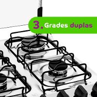 Fogão Consul 4 Bocas CFO4NAB com Mesa de Inox, Acendimento Automático e Design Frente Única Bivolt - Branco - 7