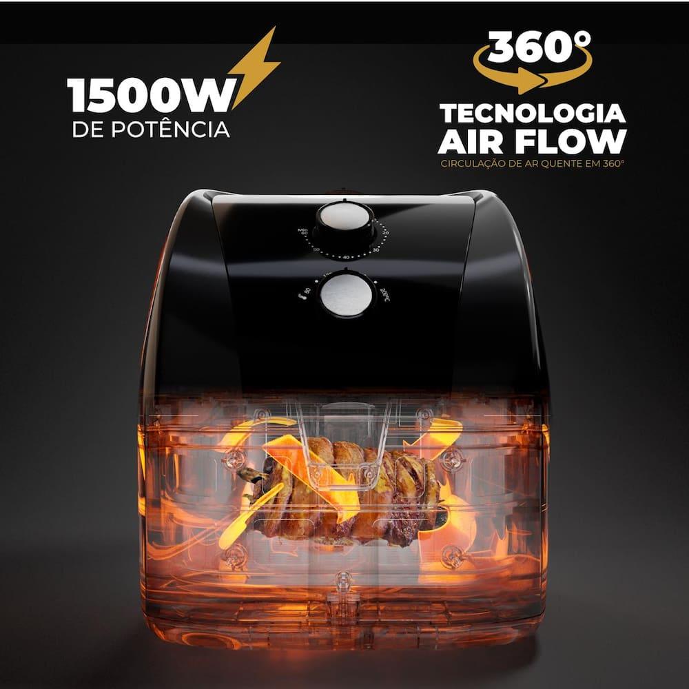 Fritadeira Elétrica Britânia BFR51 Gold 5,5L 1500W Air Flow Preta - 6